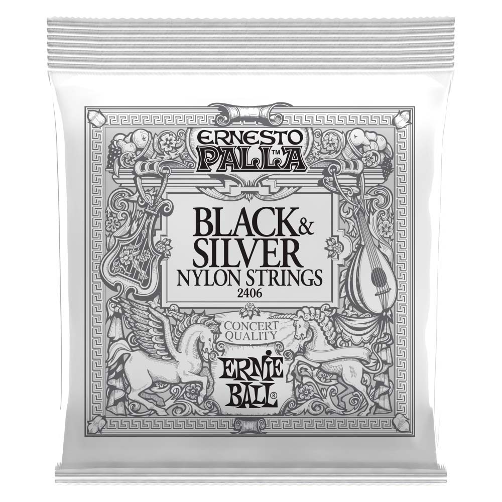 Ernie Ball Ernesto Palla Nylon Classical Guitar Strings - Black & Silver-accessories-Ernie Ball-Hermes Music